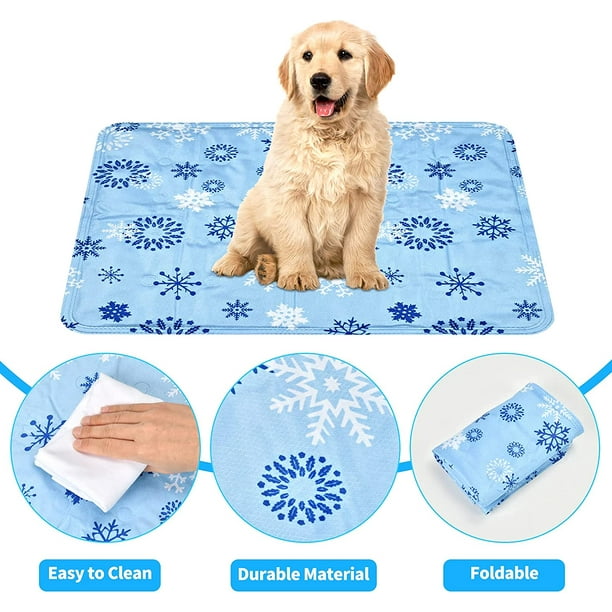 Alfombrilla de refrigeración para perros y gatos, alfombrilla de refrigeración para perros, gel no tóxico, alfombrilla de refrigeración para perros para sofás, perreras, suelos (30 x 40 cm, azul)