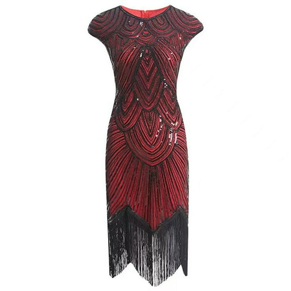 Cocktail Dresses Flapper Dresses 1920s Beaded Sequins Fringe Short Dresses Prom Party Tassels Bodycon Dress for Women