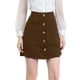 thumbnail image 1 of Falda Casual Estilo Cargo Allegra K Corta con Botones en la Parte Delantera para Mujer Marron Oscuro XL, 1 of 6