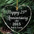 thumbnail image 3 of Personalized 25th Anniversary Glass Ornament Gift 2015 - Customized Name Couple - 25th Anniversary for Men, Women, Husband, Wife - 25 Year of Marriage Gift Idea For Mom, Dad, Friend, 3 of 5