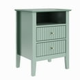 thumbnail image 4 of CozyHome Fluted Nightstand, Modern Side Table with 2 Drawers & Storage Shelf, Wood End Table for Living Room, Bedroom, Green, 4 of 8
