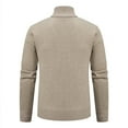 thumbnail image 4 of FRSASU Mens Cardigan Sweaters Full Zip up Stand up Collar Casual Slim Thick Knitted Sweater Beige, 4 of 8