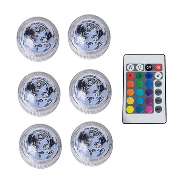 Under Water Led Light IP68 Waterproof Battery Operate RGB Submersible For Swimming Pool Fish Tank Pond Wedding Party Decoration ,Easy to Install