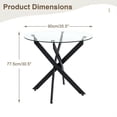 thumbnail image 6 of 35" Round Glass Dining Table, Paproos Dining Table for 4, Kitchen Table with Gold Plated Metal Legs, Minimalist Glass Dining Room Table for Kitchen, Black(Only Table), 6 of 6