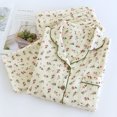 thumbnail image 1 of 2024 Spring and Autumn Women's Pajama Set 100% Cotton Crepe Long sleeved Pants Two piece Cute and Sweet Home Fury Set Ladies, 1 of 4