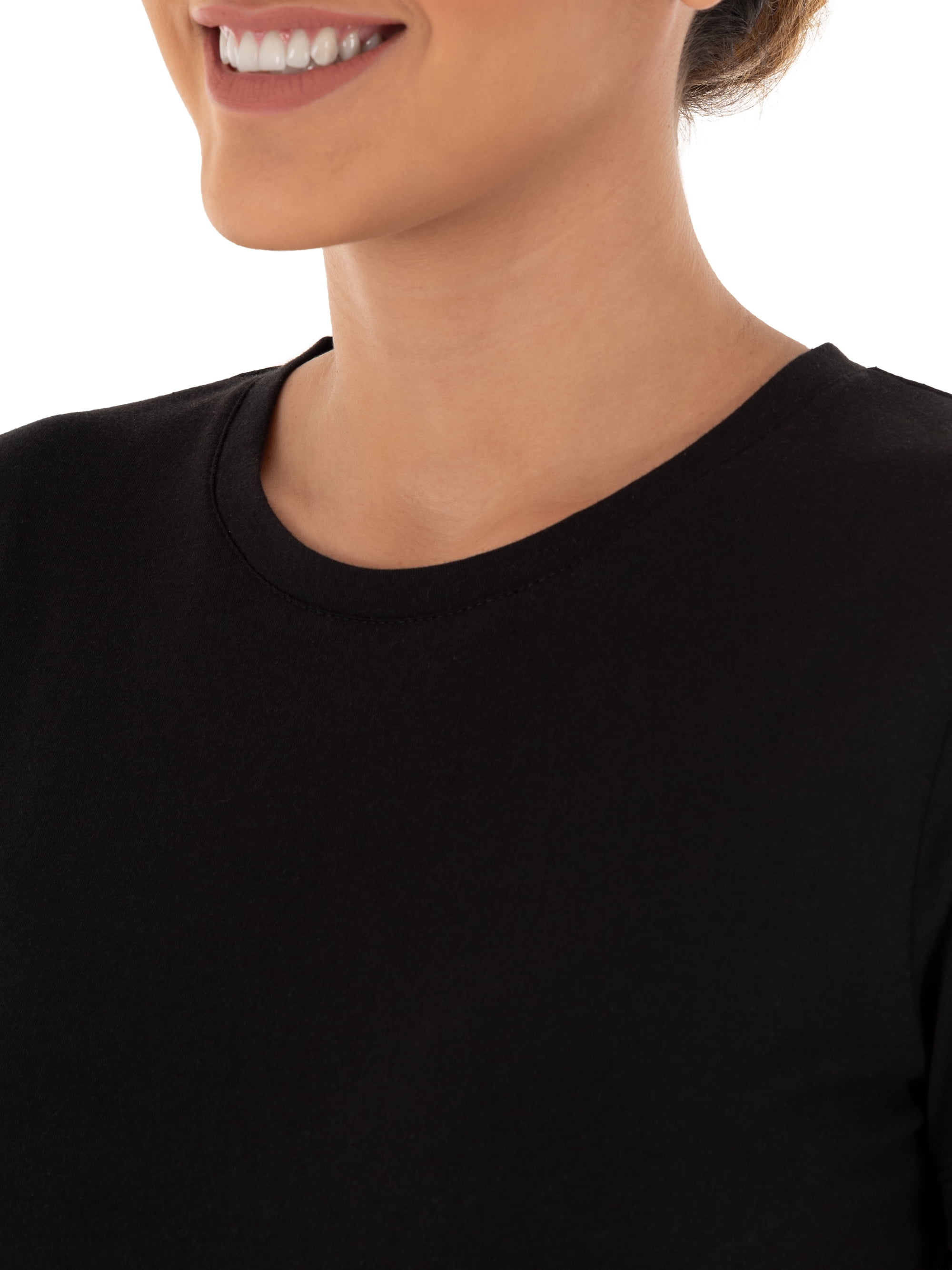 Time and Tru Women's Crewneck Tee with Short Sleeves, 2-Pack, Size XS-XXXL