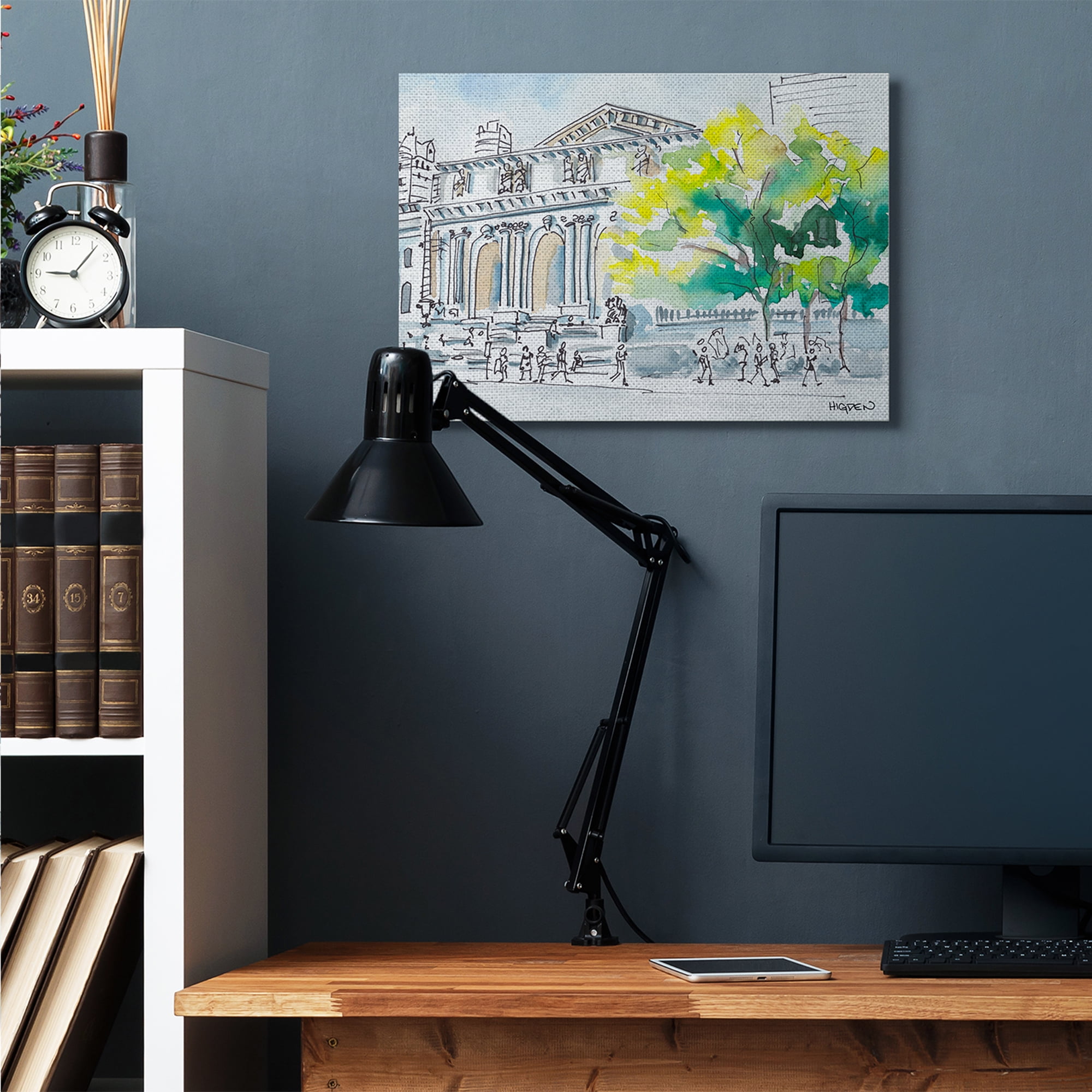 Stupell Industries Classic City Architecture Urban Watercolor Landscape Canvas Wall Art by Mark Higden