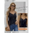 thumbnail image 5 of Dokotoo Women's Black Spaghetti Strap Tee Tops Summer Sleeveless Sexy Buttons Down Blouse V Neck Cami Tank Tops for Women Medium 8 10, 5 of 7