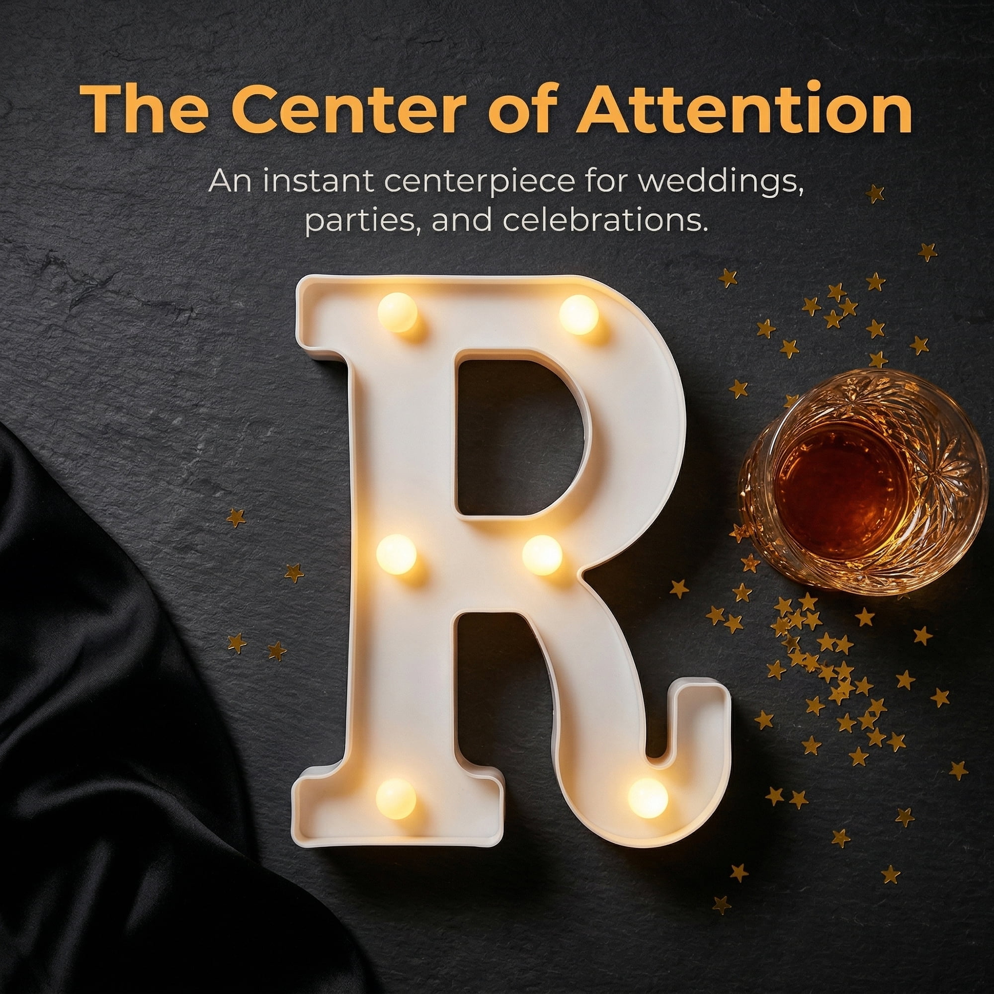 Unique Bargains Marquee Letters With Lights LED Light Up Signs Letter R 5.5"L x 1.3"W x 8.1"H