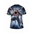 thumbnail image 2 of Men'S Plus Size 3D Shark Print T-Shirt - Vibrant Underwater Design, Casual Crew Neck, Short Sleeve, Lightweight & Breathable For Summer, Perfect For Big & Tall, Stylish Streetwear, PLUS SIZE, 2 of 5