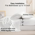 thumbnail image 4 of Luxury Satin Full Sheet Set, White 4-Piece, Silky Deep Pocket Fitted Sheet for Hair and Skin, 4 of 8