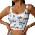 thumbnail image 1 of Balery Trains And Cactuse Sujetadores deportivos con espalda cruzada para mujer, acolchados, sin costuras, de alto impacto, ideales para yoga, gimnasio, entrenamiento y fitness.-, 1 of 8