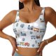 thumbnail image 1 of Fotbe Trains And Cactuse Sujetador Deportivo Largo sin Aros para Mujer con Almohadillas y Soporte Medio, Transpirable y Absorbente, Camiseta Tipo Chaleco o Tank Top-Small, 1 of 8