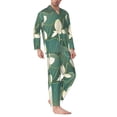 thumbnail image 2 of Lsque Lotus Golden Line Pattern Long Sleeve Pajama Set for Men - Soft 2-Piece Sleepwear and Loungewear Set with Pockets, Comfy Nightwear-X-Large, 2 of 7