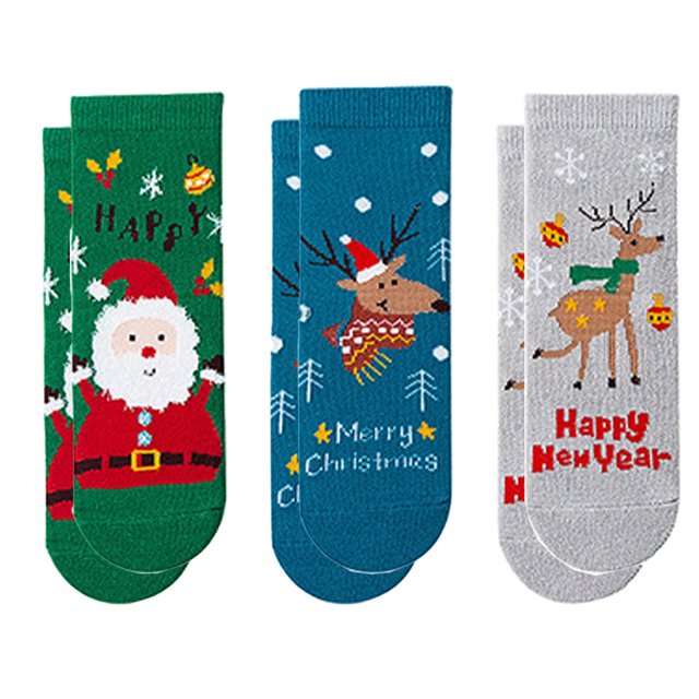 3 calcetines lindos para niños, calcetines cálidos de invierno, calcetines de algodón unisex, regalo de Navidad