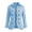 Sky Blue, variant on Cmtiyu Ruffled Trim Jackets for Women Long Sleeve Laple Double Button Plaid Jacket Casual Fall Outerwear Jacket Tops S-3XL