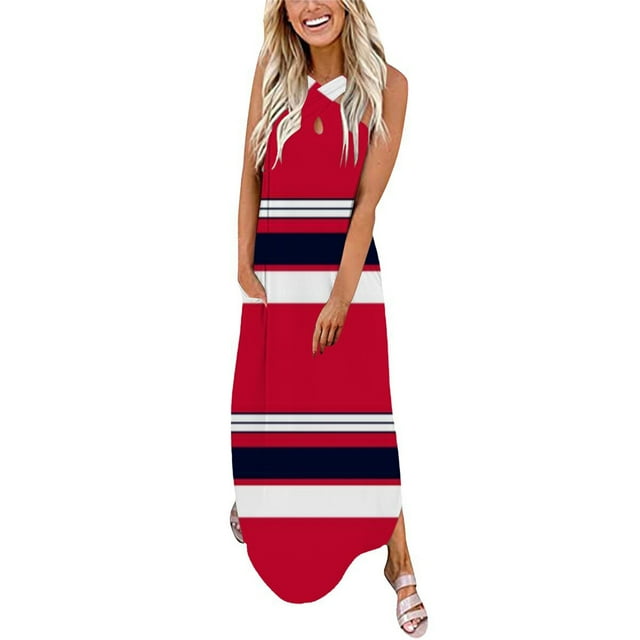 Robe d'Été Décontractée Ample Imprimée pour Femmes Robe de Plage Sans Manches Robes de Mariage pour Femmes 2023 en Liquidation