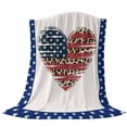 thumbnail image 6 of Independence Day Blanket Soft Cozy Warm Twin Blanket for Bed, Plush Fuzzy Flannel Fleece Blankets for Sofa, American Flag Star Leopard Print Heart Throw Blankets for Couch, Gifts for Men, 60"x80", 6 of 9