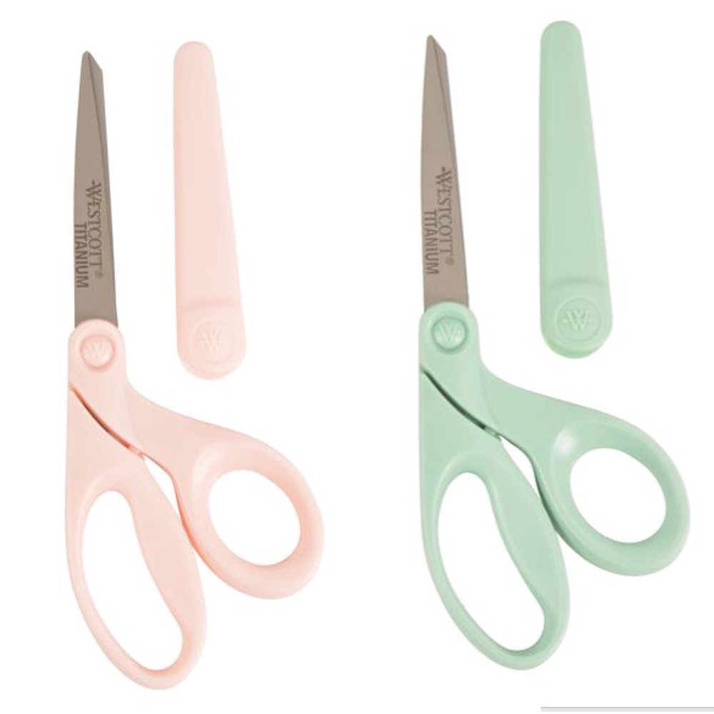 Westcott Titanium Bonded Scissor, 8", with Sheath, for Sewing, Assorted