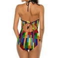 thumbnail image 5 of Color Block Swimsuit Gre Red Yellow One Piece Swimwear Push Up Aesthetic Bathing Suits Sexy Beach Graphic Swimsuits, 5 of 7