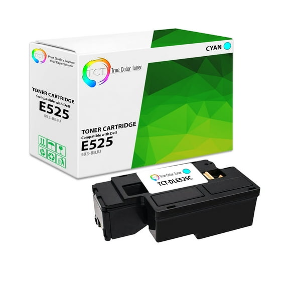 TCT E525 Cyan Toner Cartridge - Premium Compatible Replacement for Dell 593-BBJU Cyan High Yield