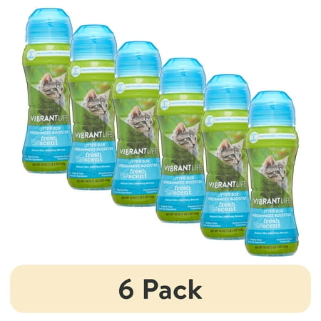 (6 pack) Vibrant Life Litter Box Freshness Booster, Fresh Scent, 18 oz