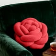 thumbnail image 3 of Hand-Woven Rose Shaped Throw Pillow - Plush Decorative Cushion for Sofa/Bed,Flower Pattern Backrest Pillow (23x23x10cm), 3 of 6