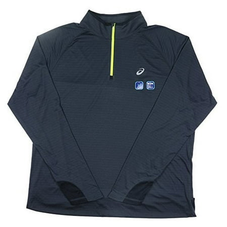 Asics Men's 1/4 Zip Stripe Jacket-Big & Tall (X-Large/Tall, Dark Gray)