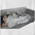 thumbnail image 6 of Dragon Soft Flannel Fleece Throw Blanket, Sketch of a Medieval Character Mythological Creature Abstract Design, Cozy Plush for Indoor and Outdoor Use, 50" x 70", Pale Grey White, by Ambesonne, 6 of 6