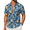 B - Dark Blue & Yellow Floral, variant on Beach Button Up Shirts for Men Hawaiian Flower Short Sleeve Shirts Tropical Beach Shirts