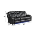 thumbnail image 2 of Benz LED & Power Reclining Sofa Made With Faux Leather in Gray, 2 of 11