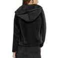 thumbnail image 3 of Ma Croix Women's Faux Fur Zip Up Jacket with Hood, 3 of 7