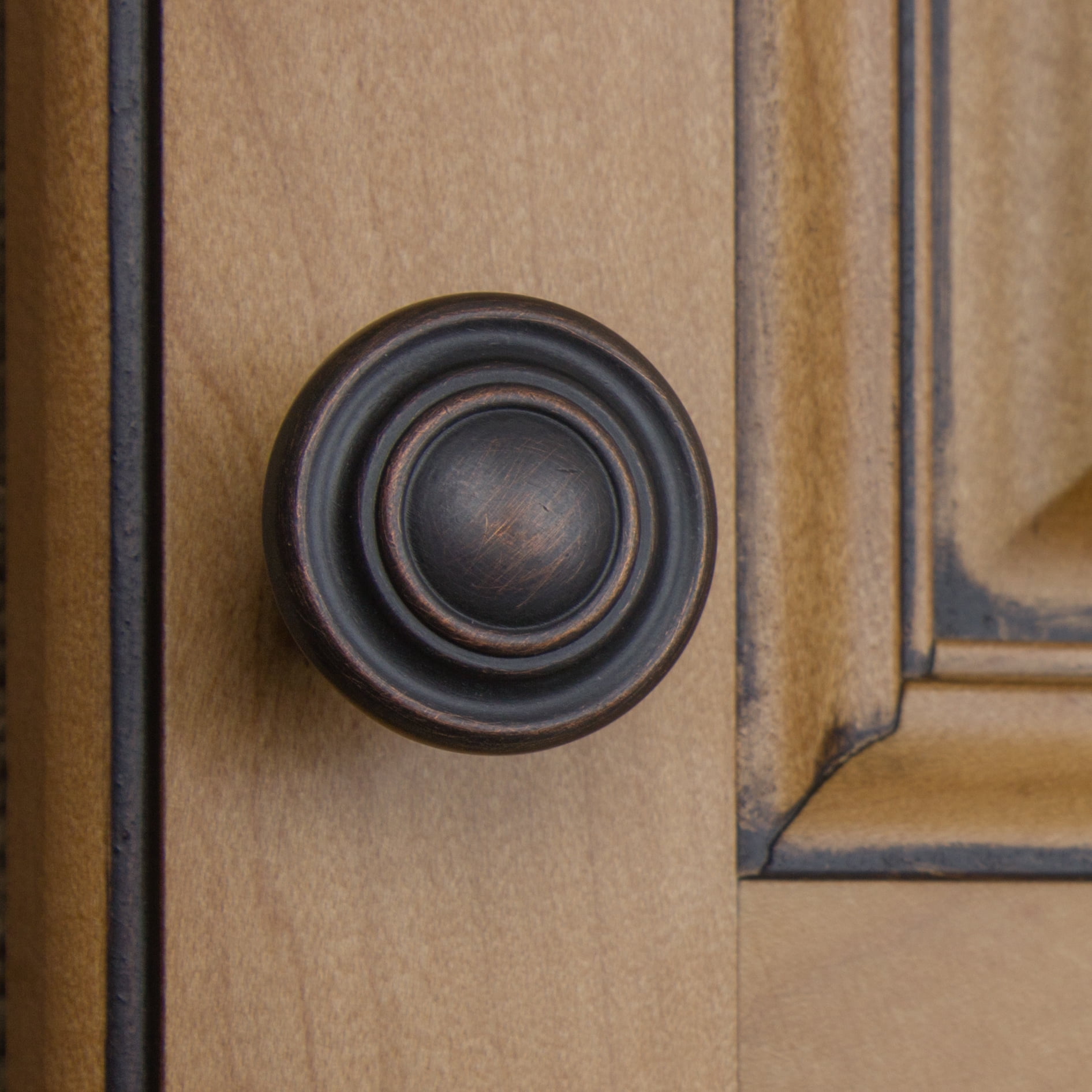 GlideRite 1.25 in. Classic Round Ring Cabinet Knobs, Oil Rubbed Bronze, Pack of 25