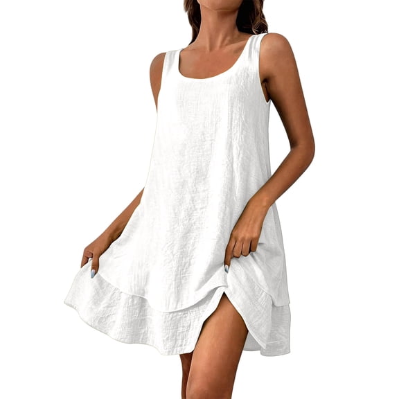 HAJWOH White Graduation Dress for Women for College Flowy Grad Dresses Fashion Petite Dresses Casual Summer Dresses Party Dresses Spaghetti Strap Dresses White XXL