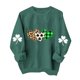 thumbnail image 1 of Tops de Cuello Redondo para las Mujeres Invierno Día de San Patricio Impreso Suéter, Manga Larga Sudadera Casual sin Capucha, 1 of 6