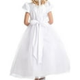 thumbnail image 2 of Big Girls' Short Sleeve Pearl Beading Communion Flowers Girls Dresses White 20 (J36K06), 2 of 2
