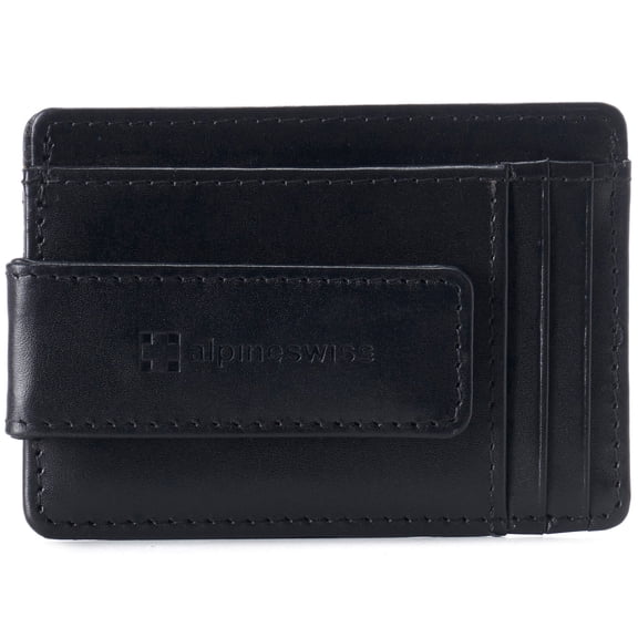 Alpine Swiss Mens RFID Safe Magnetic Money Clip Wallet Slim Front Pocket Wallet