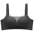 thumbnail image 3 of 2PC Bras for Women No Underwire No Steel Ring Breathable Solid Color Underwear Comfortable Full Coverage Push Up Sports Bra,Purple,42 C, 3 of 3