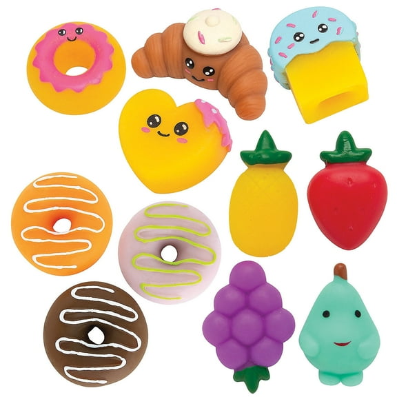 Fun Express Mini Food Mochi Squishies Assortment - 36 Pieces