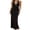 Black, variant on Gupgi Women's Elegant Halter Neck Cowl Front Backless Long Dress Tie Back Split Hem Cocktail Party Dresses