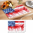 thumbnail image 6 of USA Flag Placemats Set of 8 Independence Day Red Blue Star Stripes Painting Place Mats Indoor Wipeable Table Mats Washable Cloth Dining Table Placemats for Kitchen Holiday Party Home Decor 13x19 Inch, 6 of 9