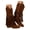 Brown, variant on Cowboy Boots for Women Fringe Tassel Knee High Cowgirl Boot Retro Western Pull on Wedding Shoes