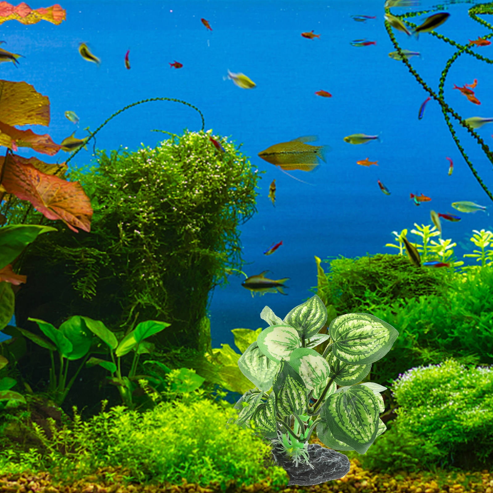 CTIRCHIU Compact Light Green Plastic Aquarium Plant - Ideal for Fresh and Salt Water