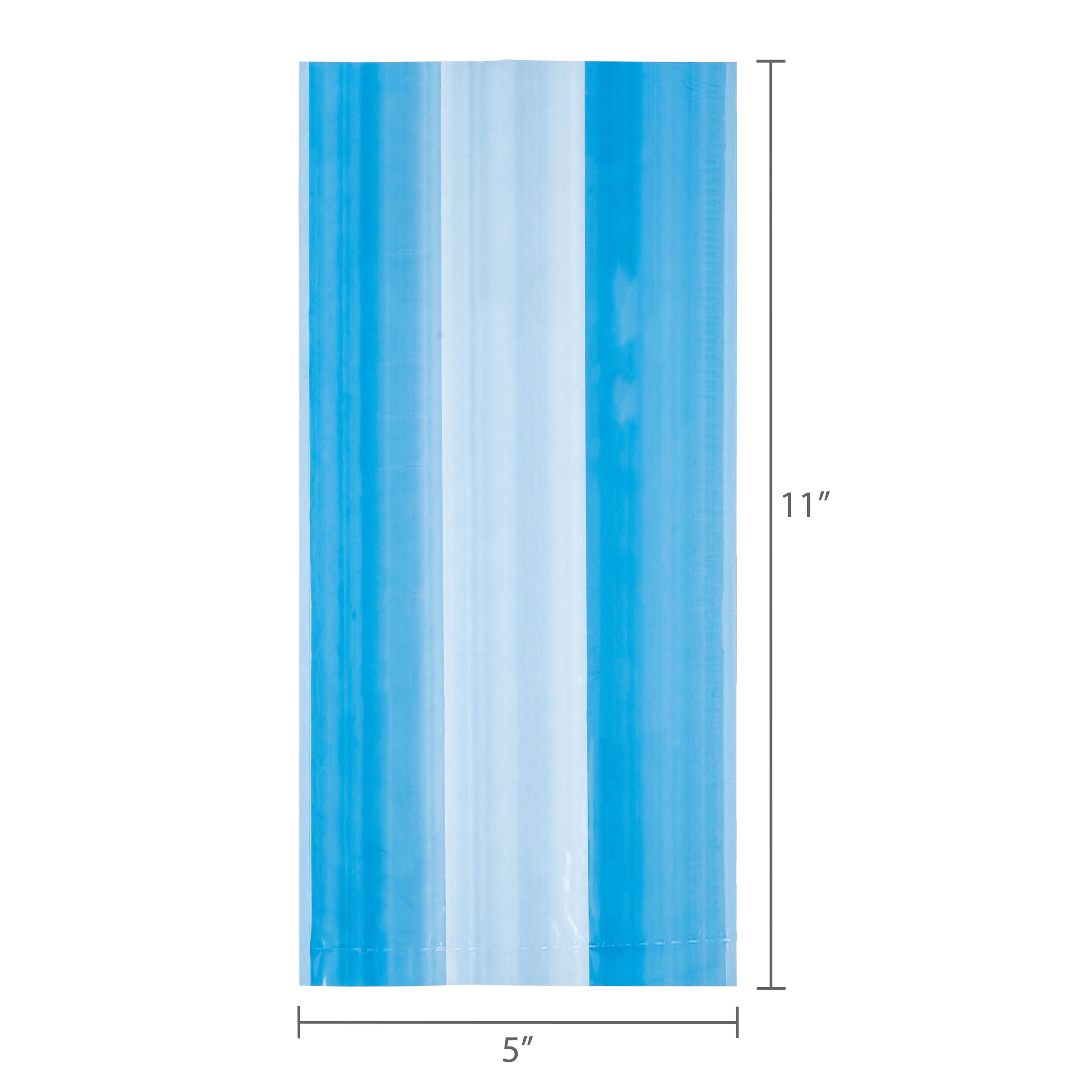 Blue Treat Bags with Twist Ties, 5" x 3" x 11", 20 Pieces, by Way To Celebrate