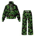 thumbnail image 5 of Xixirimido Shamrock Stars Print Sweatsuits for Women 2 Piece Outfit Long Sleeve Sweatshirt Wide Leg Sweatpants Fall Winter Fashion Lounge Set Tracksuit for St. Patrick's Day, Small, 5 of 7