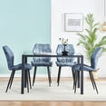thumbnail image 2 of Ansley&HosHo Rectangular Dining Table Dining Room Home Furniture Glass Black, 2 of 3