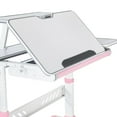 thumbnail image 6 of COSVALVE Height Adjustable Kids Desk Ergonomic Girls Study Table with Tilt Desktop,Drawer,Shelf(Pink), 6 of 23