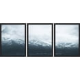 thumbnail image 2 of PixonSign Framed Canvas Print Wall Art Set - Winter Foggy Misty Mountain Range Landscape Art - Set of 3 Nature Wilderness Photography Wall Décor for Living Room - 12"x16"x3 Panels Black, 2 of 5