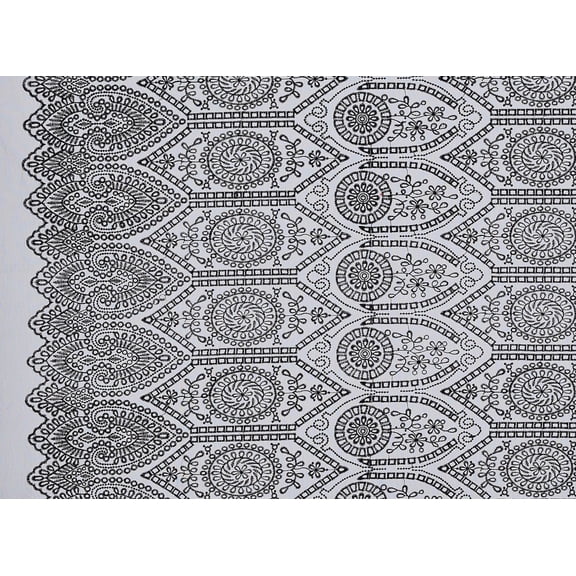Zelouf Alani Embroidered Floral On Mesh  , Sewing, DIY, Crafts Fabric by the Yard, Black/black, 3 Yard