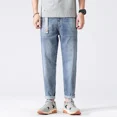 thumbnail image 2 of Pantalones vaqueros harén para hombre, pantalones azules claros, pantalones vaqueros para hombre apilados, estilo coreano, estilo vintage Y2k, pierna ancha, grunge, diseñador, 2 of 5